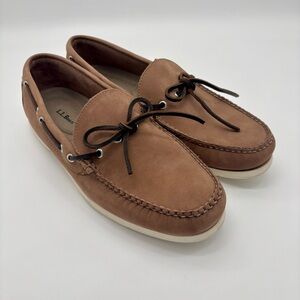 L.L.Bean Tan Camp Mocs Boat Shoes Mens 11 D Slip On Eclectic Grandpa